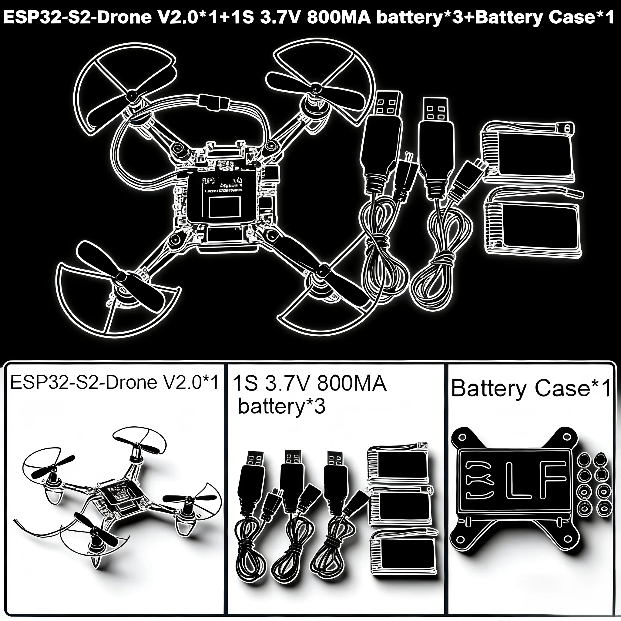 

HotRC ESP32S2 ESP32 Flight Control Open Source Quadcopter ESP-Drone Drone Model Wifi Remote Control Crazyflie