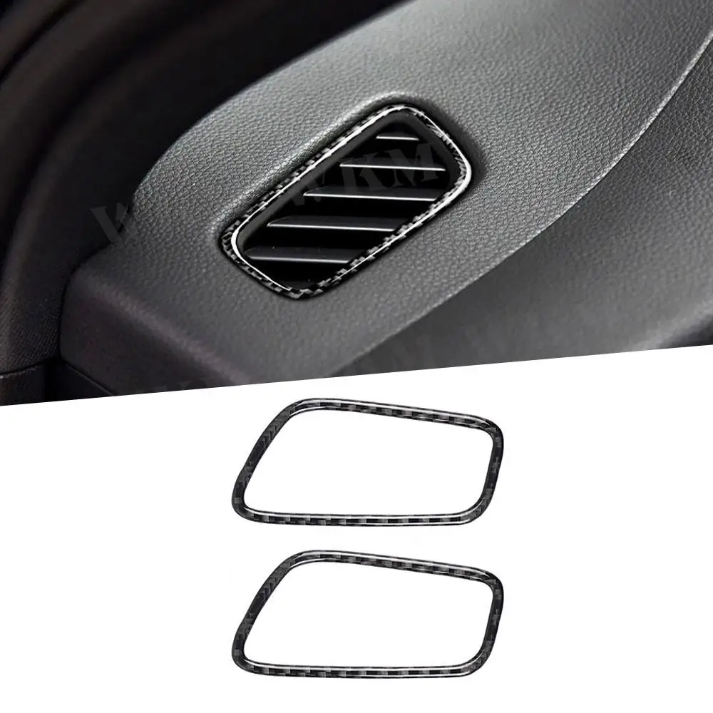 

2 PCS Carbon Fiber Instrument Dashboard Outlet Air Vent Trim Frame Cover Stickers For Porsche Macan 2015-2018 Car Accessories