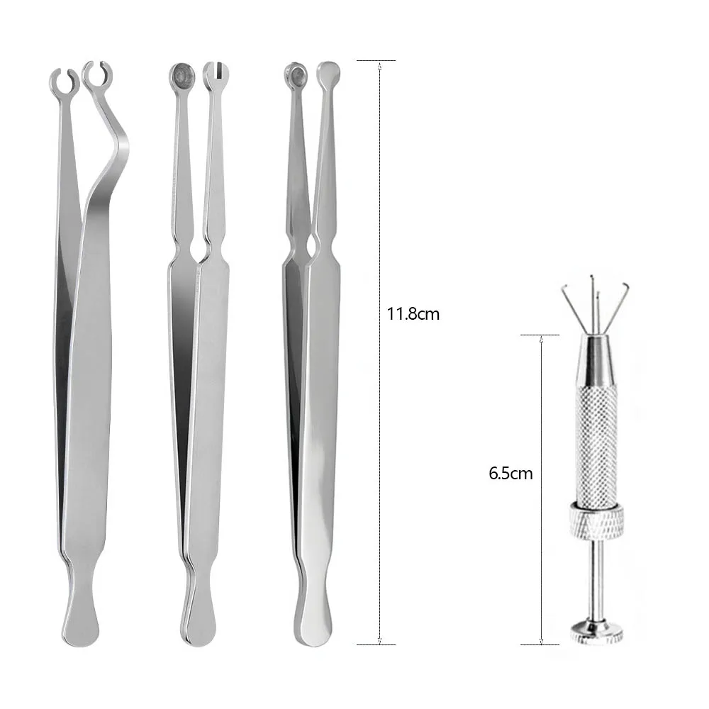 Pinza de Acero Inoxidable 316L para Perforaciones, Herramienta de Bloqueo con Ranuras, Alicates Abre y Cierra para Oreja, Nariz, Septum y Perforaciones Corporales