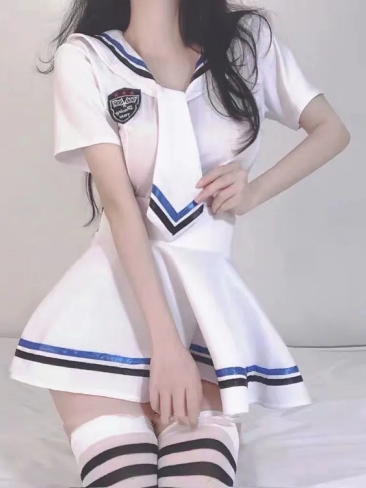 Sexy Lingerie Schoolgirl Japanese Style Porno Babydoll Women Sex Costumes Erotic Sexy Dress Short Mini White Skirt Underwear