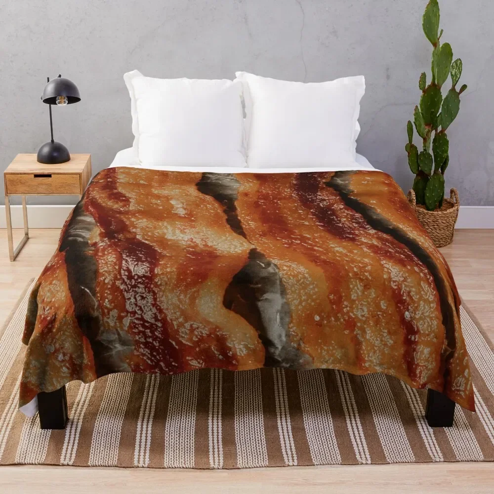 Bacon Throw Blanket manga Decorative Sofa Soft Plush Plaid Thermal Blankets