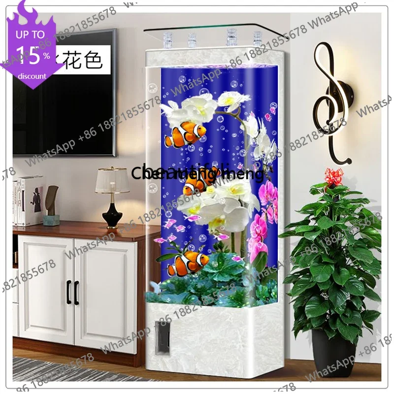 

Fish tank new household small light luxury TV cabinet next to the floor vertical water-free ecological aquariumzG185