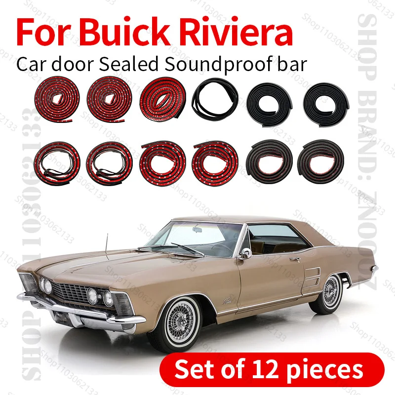 

For Buick Riviera Car Door Seal Strip Rubber Double Layer Sealing Protector Soundproof Strip Dustproof Seal Strip 12PCS Set