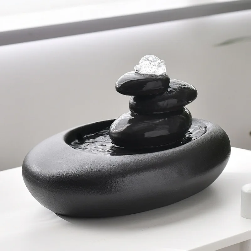 Ceramic water ball fountain ornament, book desktop decoration