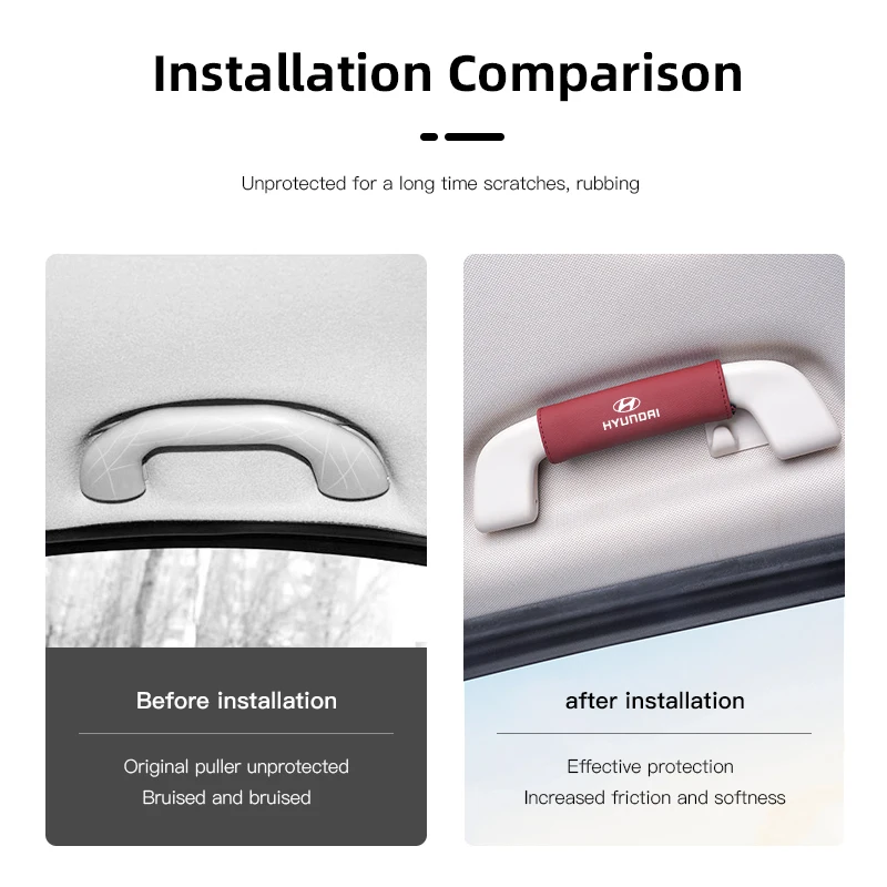1 قطعة بولي Leather الجلود سقف مقبض المضادة للخدش حامي الحال بالنسبة لشركة هيونداي جينيسيس N-LINE I10 I20 I30 I40 IX20 IX35 كونا جيتز فيلوستر #3