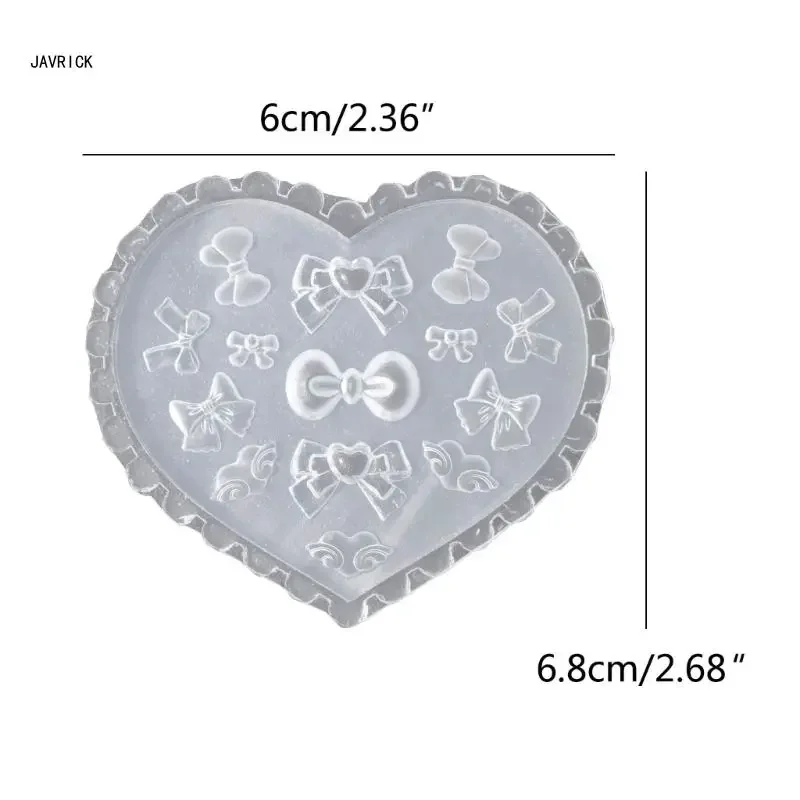 네일 장식 D0LC를 위한 Bowknot Art Casting Mold 양각 실리콘 몰드