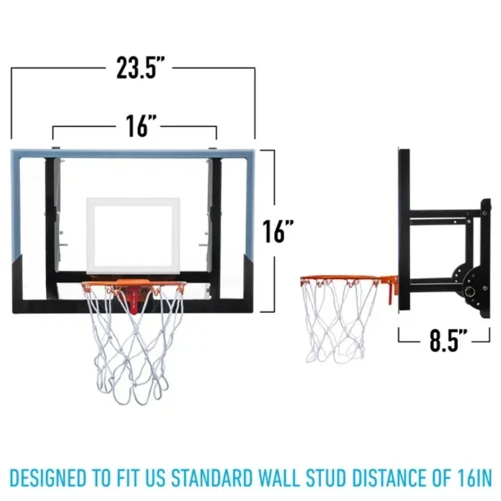 Aro de baloncesto ajustable montado en la pared, equipo de entrenamiento de baloncesto, artículos de interior, entretenimiento deportivo en equipo