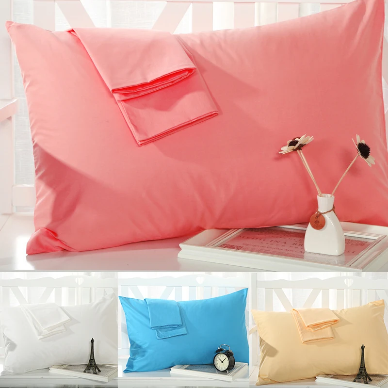 48x74CM Rectangular Cotton Pillowcase Solid Color Pillow Case Bedding Pillow Cover Envelope Pillow Case Cover