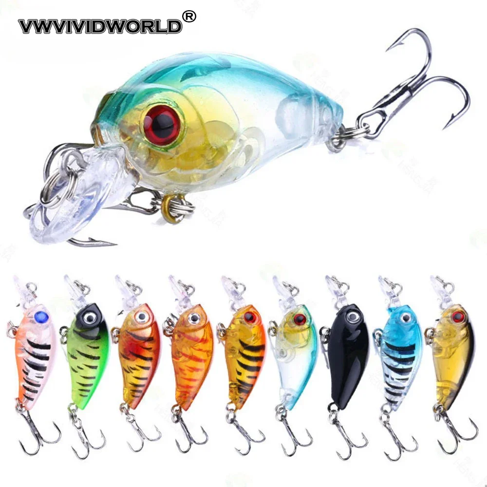 VWVIVIDWORLD-VH Micro Lure Bait Fishing Gear Fake Bait  Fat Man 4g Cocked Mouth Hard Bait  Wholesale