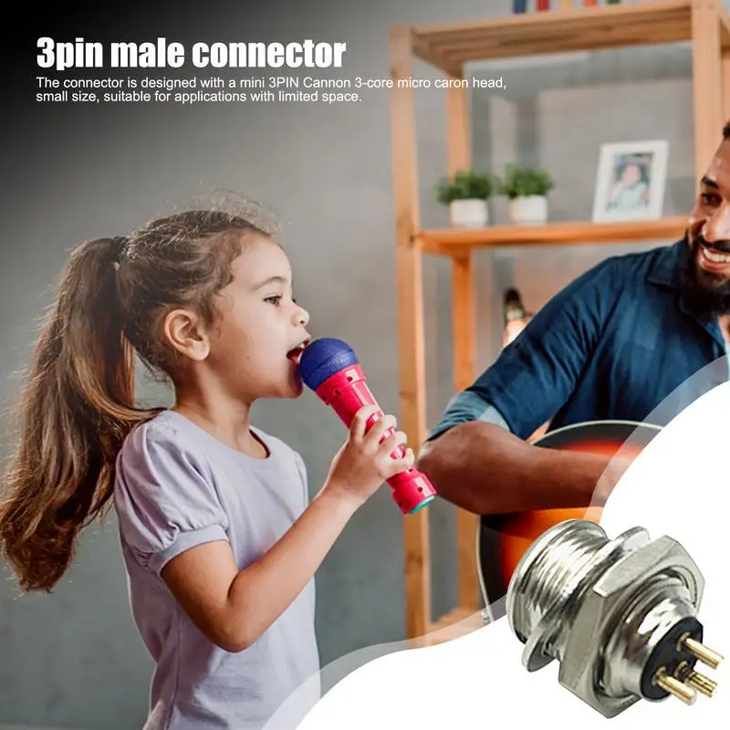 ปลั๊กและขั้วต่อหลอดไฟ LED 3ขาซ็อกเก็ตเมาท์ขั้วต่อแบบวงกลมปลั๊กซ็อกเก็ตตัวเชื่อมต่อสายไฟขามินิสำหรับเสียงบนเวที