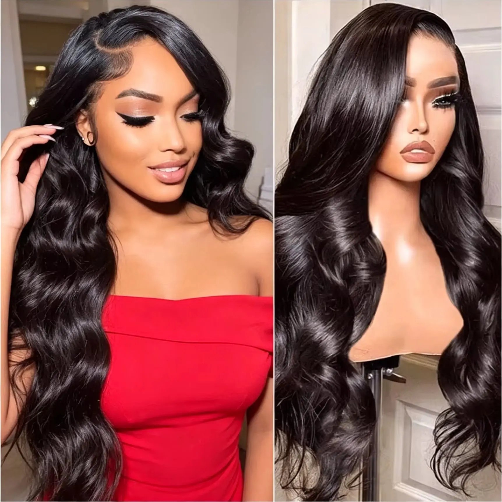 Brazilian Hair Body Wave 250% Density 32 34 inch 13x4 HD Lace Front Human Hair Wigs 13x4 Frontal Wigs Women HD Closure Wigs