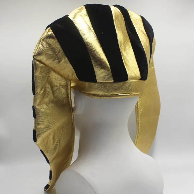 Chapeau doré égyptien pour la fête d'Halloween, chapeau de pharaon, chapeau de tête de salle effrayant, accessoires de costume de cosplay de carnaval, spectacle de Pâques