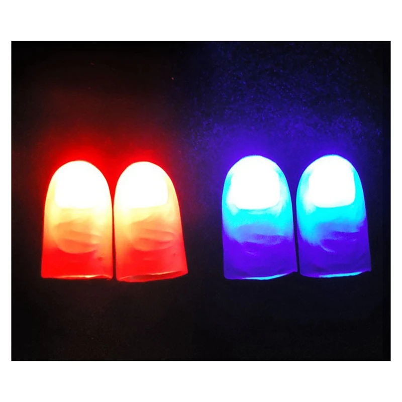 5 Pairs LED Lights Flashing Finger Convenient Props Multifunctional Portable Light Electronic Accessories Red Light