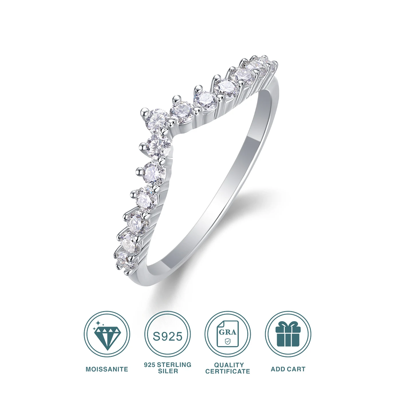 

JIUZUAN D Farbe 925 пробы из стерлингового серебра Moissan Frauen Ring von Diamant-Tester 18K Beschichtung Engagement Hochzeit Ring Geschenk