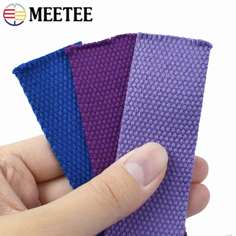 2-10M 32mm Pure Cotton Webbing for Bags Strap 2mm Thick Colorful Canvas Ribbon Luggage Binding Band Backpack Decoration Lanyard