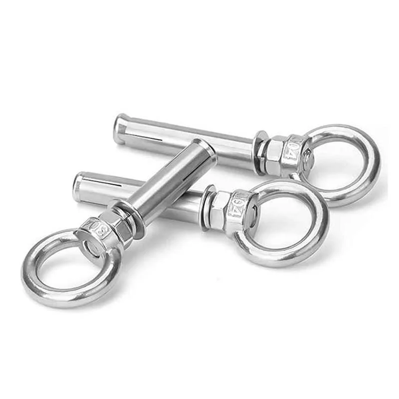 304 aço inoxidável redondo anel de elevação parafuso de expansão instalação artefato gancho longo anel universal parafusos de expansão m6 ~ m16