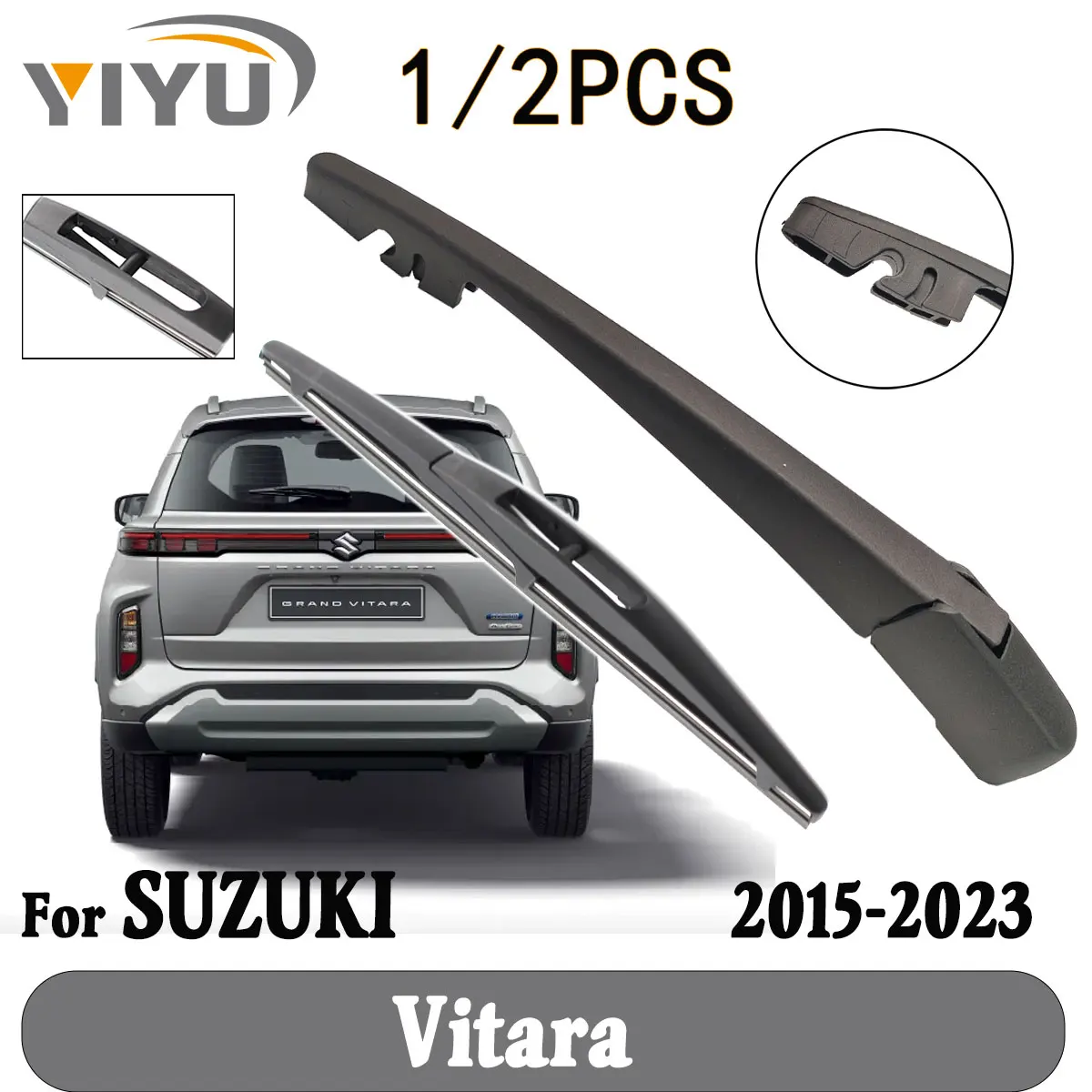 

1/2 шт., щетка заднего стеклоочистителя, рычаг стеклоочистителя, лобовое стекло, чистая задняя дверь, окно, автомобильная щетка от дождя для SUZUKI Vitara 2015-2023