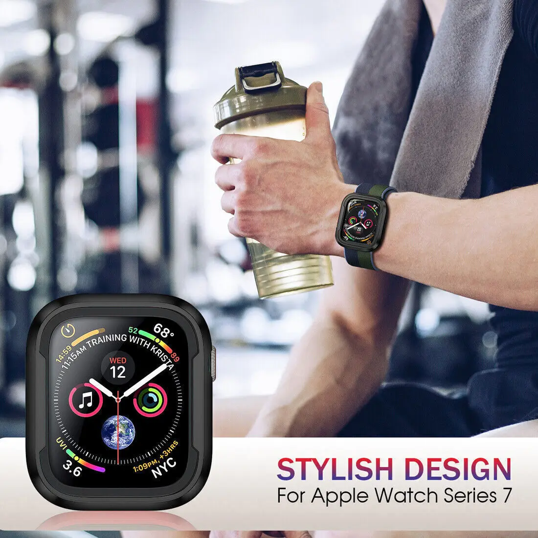 Rugged Cover for Apple Watch Ultra Case 49mm 45mm 41mm 44mm 40mm Around Hard TPU Protective Shell for iWatch serie 8 7 6 5 4 SE