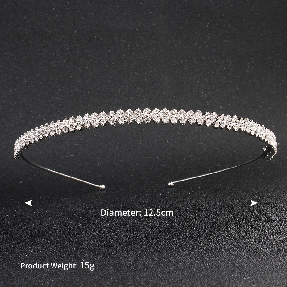 New Simple Hair Bands for Women Handmade Silver Rhinestone Tiny Headbands Birthday Party Jewelry Holiday Gifts for Kids