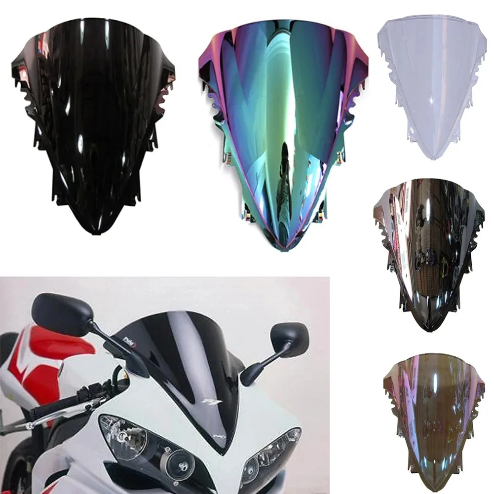 ALLGT Smoke Tinted Windshield Windscreen For Yamaha YZF R1 07 08 2007 2008 Black