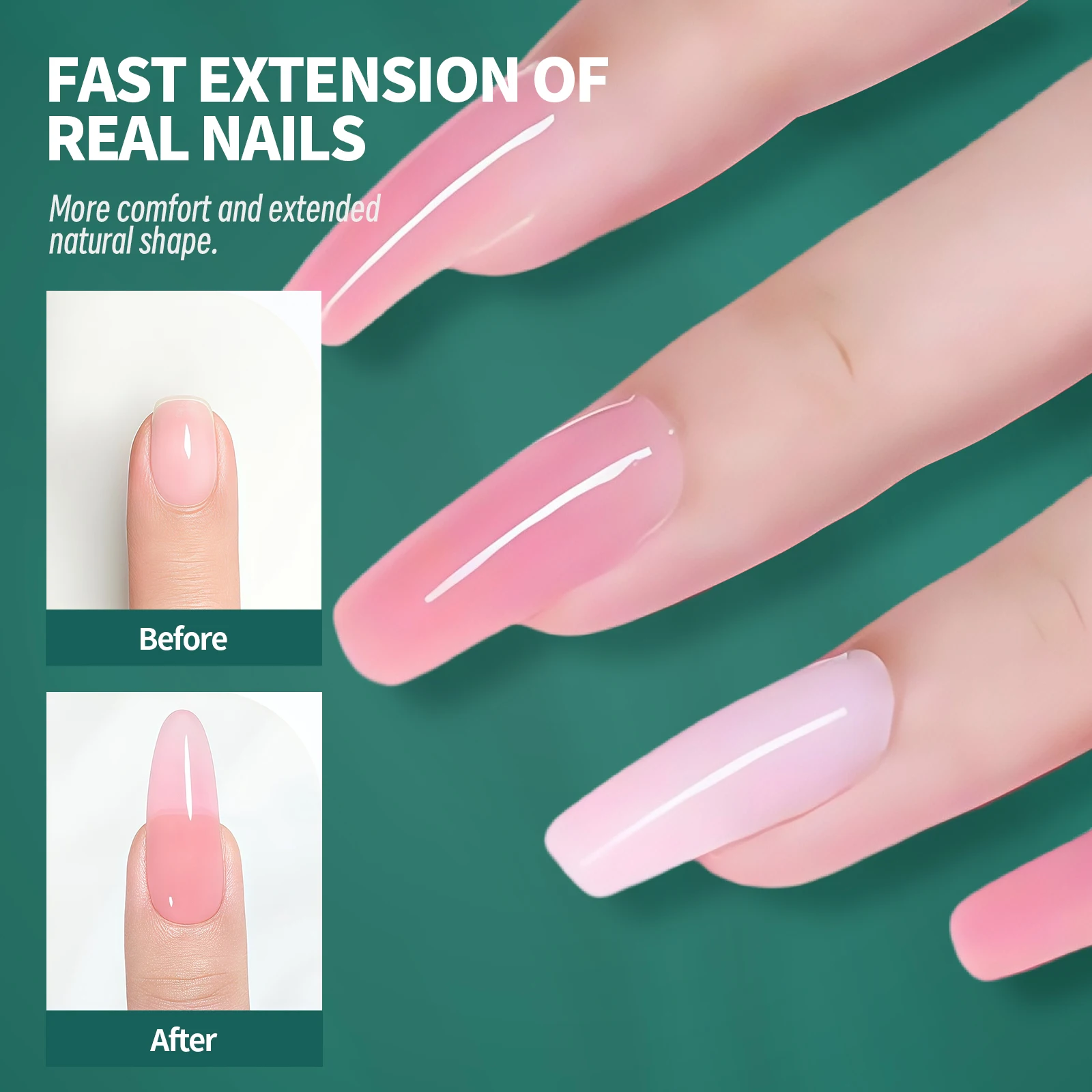 ชุดแม่พิมพ์เจลต่อเล็บแบบใสหลากสี 288 ชิ้น/12 ขนาด สำหรับทำเล็บอะคริลิคแบบซ้ำได้ ใช้ในร้านทำเล็บและ DIY