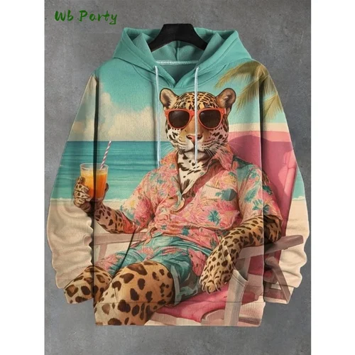 Imagen 2 del producto Sudaderas con capucha con estampado 3D de gato y dinosaurio de dibujos animados para hombre y mujer, Sudadera con capucha Vintage de gran tamaño a la moda, abrigo, ropa para hombre, sudadera Unisex