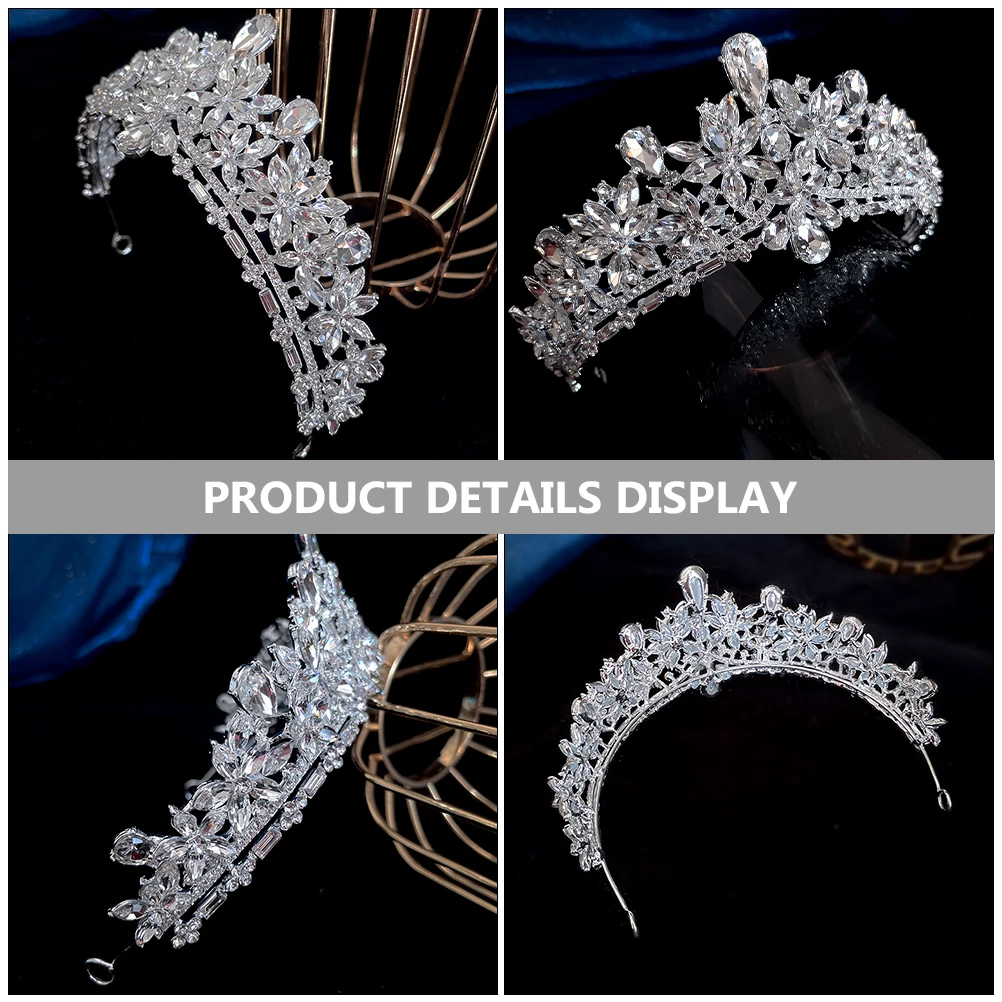 

Bridal Crown Hair Accessories Rhinestone Headpiece Wedding Bride Light Weight Durable Women Tiara Jewelry Prom Birthday Gift