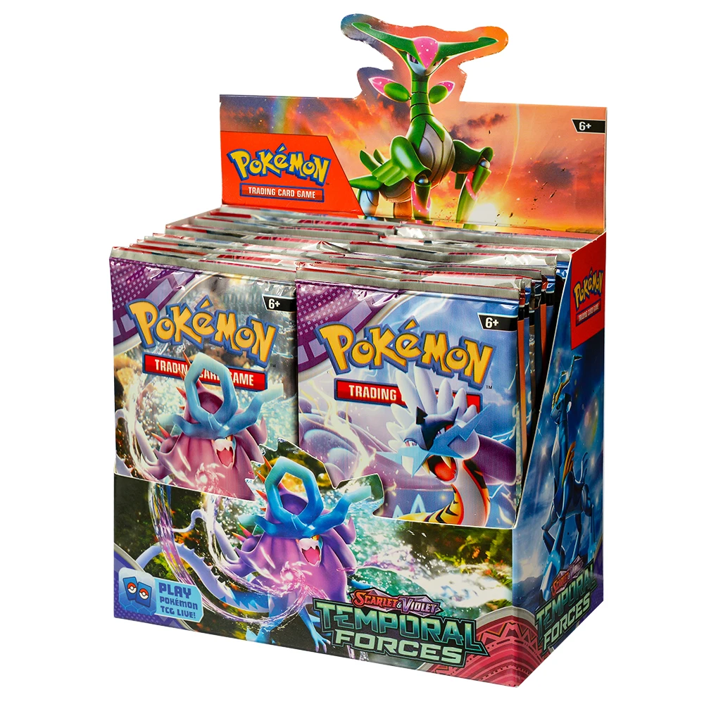360 pièces anglais Pokémon TCG: boîte des forces temporaires Violet écarlate carte commerciale Pokemon boîte de 36 paquets