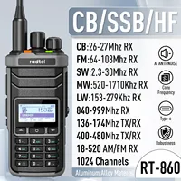 Radtel RT-860 Ham Radio with Short Wave HF SSB CB RX Dual Band Walkie Talkie  AM USB LSB CW 1024 Channels Radio, USB-C Battery