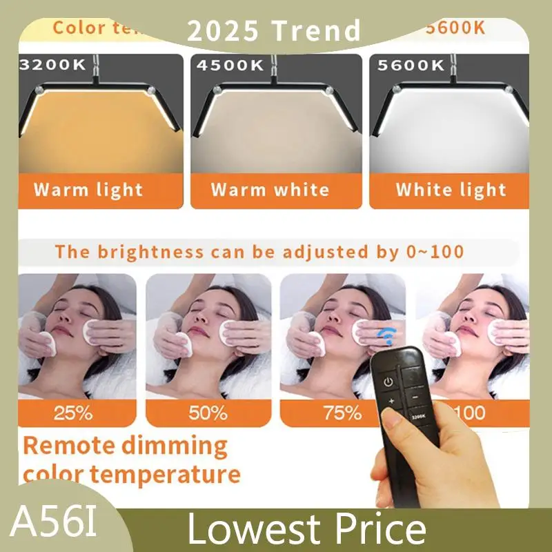 

30W Professional Eyelash Lamp 26-Inch Foldable Half Moon Light With Desktop Clamp And Remote Control EU Plug