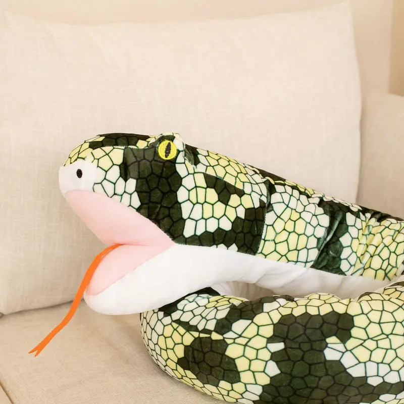 Simpatico serpente di simulazione peluche Boa gigante serpente di peluche lungo peluche burattino a mano divertente amici ingannevoli regalo di Halloween per bambini