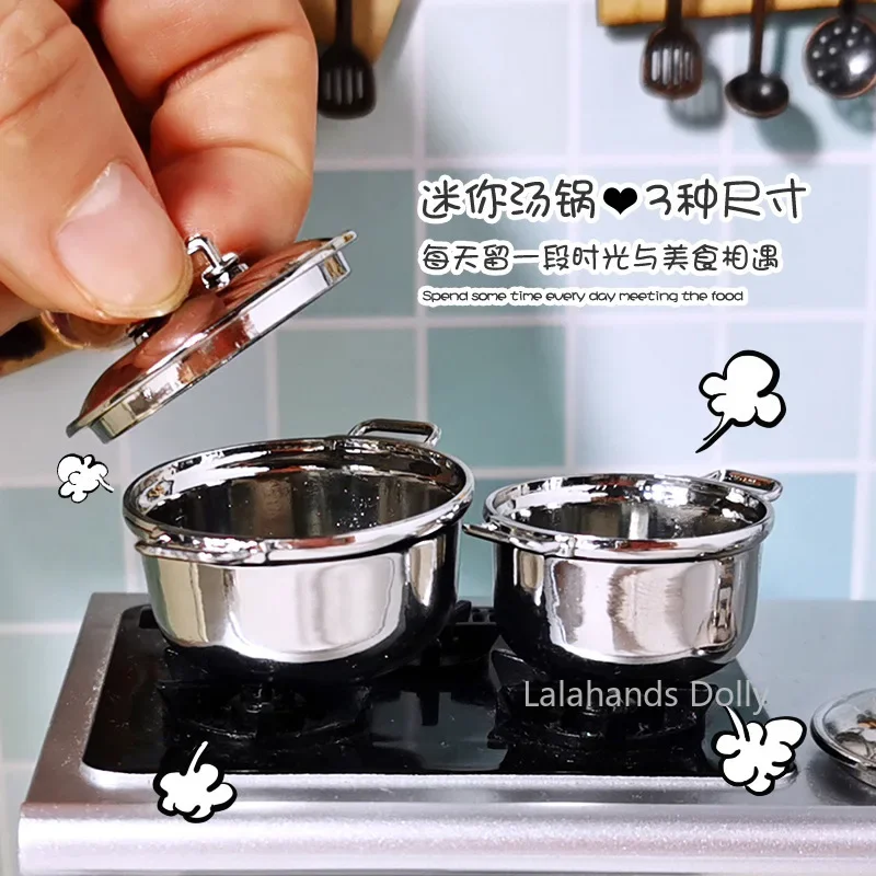 1:12 casa delle bambole Mini cucina in lega di riso zuppa di riso modello di gioco in miniatura per accessori per mobili da cucina per case delle bambole