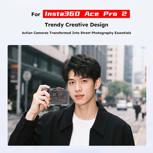 Imagen 2 del producto Kit de agarre de fotografía de calle de metal para Insta360 Ace Pro 2/Pro Xplorer Kit con mango ergonómico de liberación rápida de 1/4""