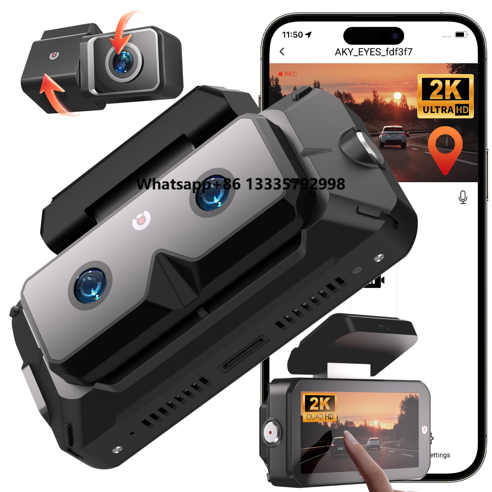 

Starvis 2 Sensor Akeeyo Eyes 3 Channel Dash Cam System Car Dashcam 4k Recording With Adas
