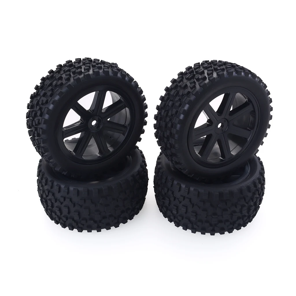 4pcs/pack Front & Rear Wheels and Tires 12mm Hex Hub with Foam for Redcat Shockwave, Tornado Epx,S30 1/10 Off Road Buggy