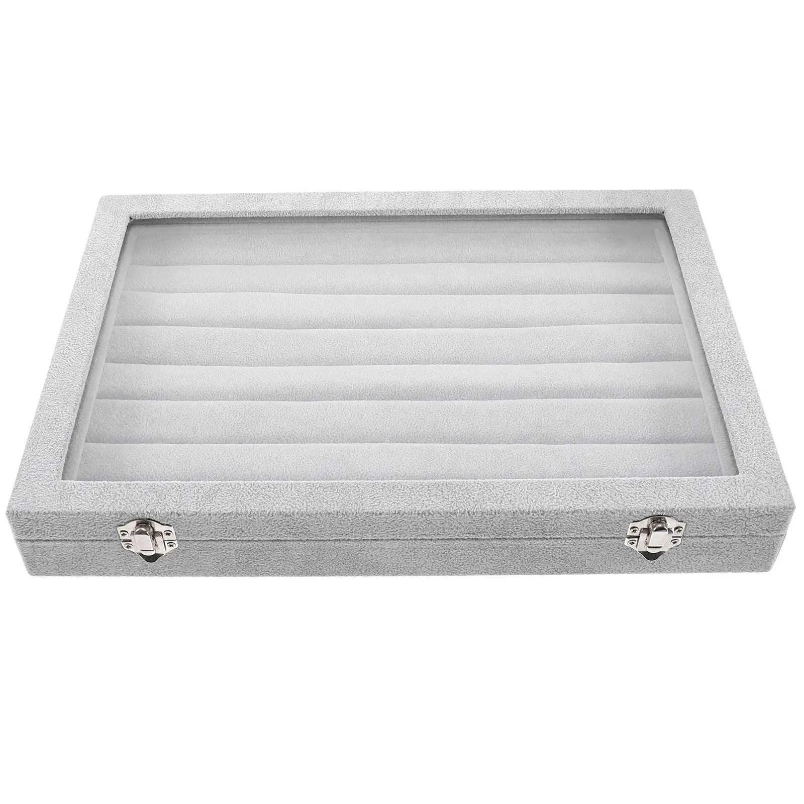 

Clear Lid Stackable Jewelry Organizer Box for Rings Earrings Necklaces Premium Acrylic Storage Tray Desktop Display Travel