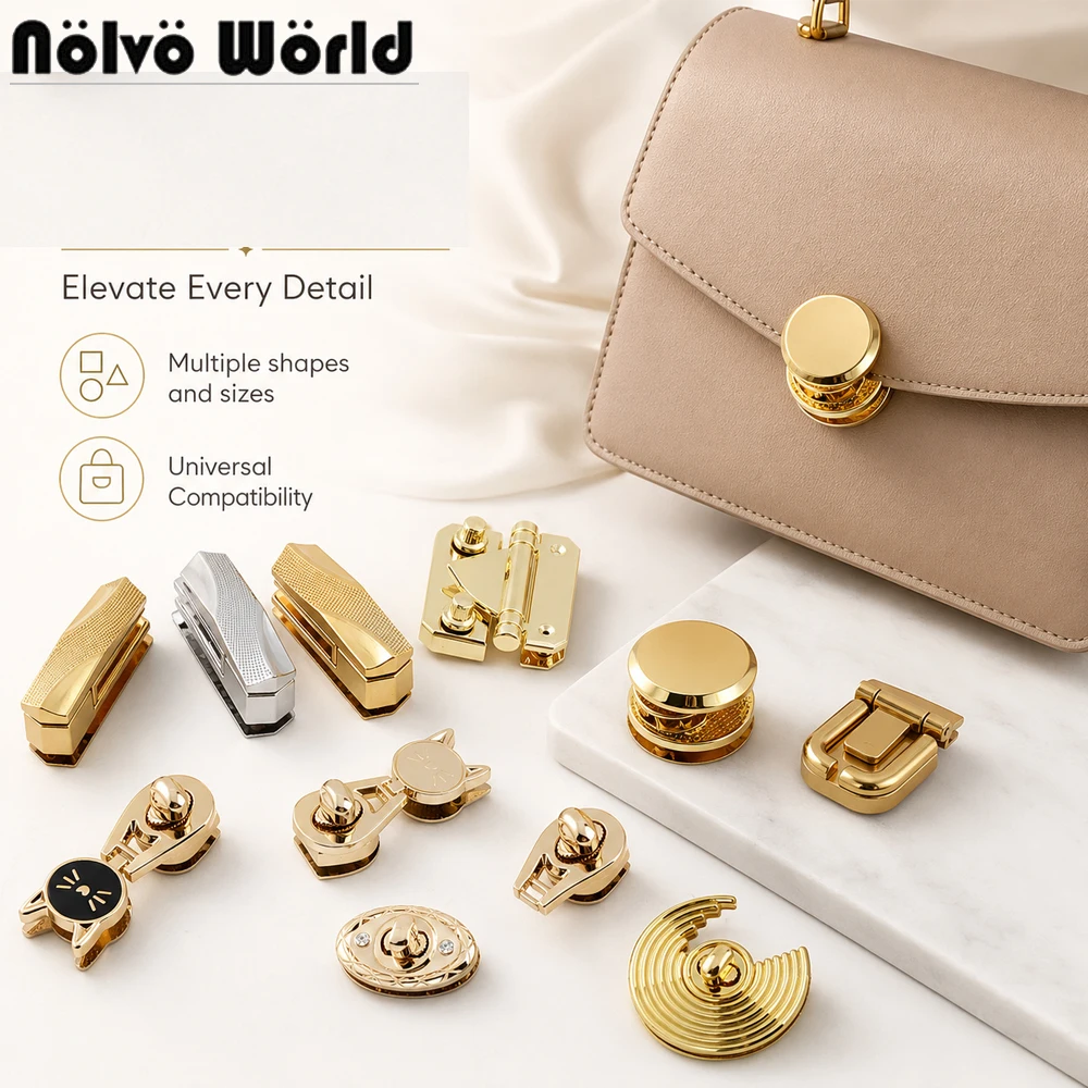 Moon,Round Shape Metal Push Lock Clasp Press Locks For Leather Craft Women Shoulder Bags Handbag Twist Turn Lock DIY Accessories