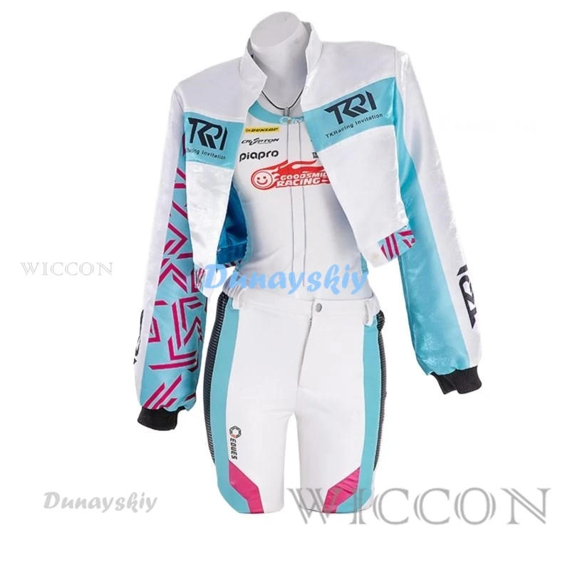 

Project seikai Cosplay Racing Costume Women 2024 Racing Suit Costume Milku Cosplay Hat Headphone Bodysuit Plus Size