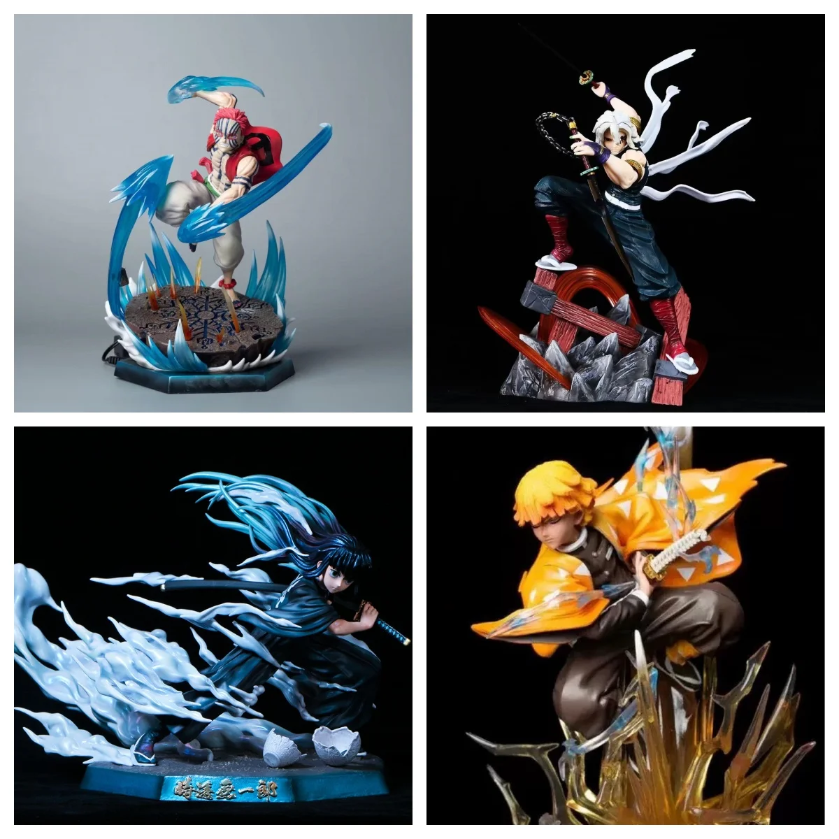 

Demon Slayer Cartoon Dolls In Stock Akaza Uzui Tengen Zenitsu Muichirou Pvc Figure Model Statue Collectible Toy Gift
