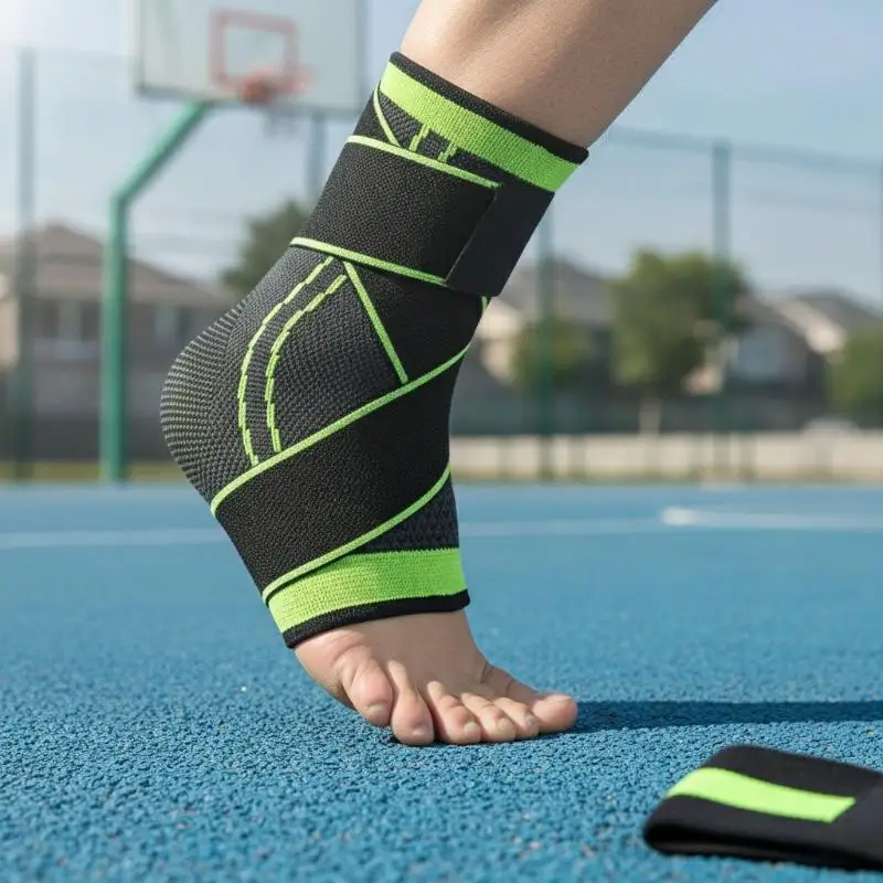 Ankle Protective Strap Compression Anti- Adjustable Ankle Brace Support for Running Basketball Cycling