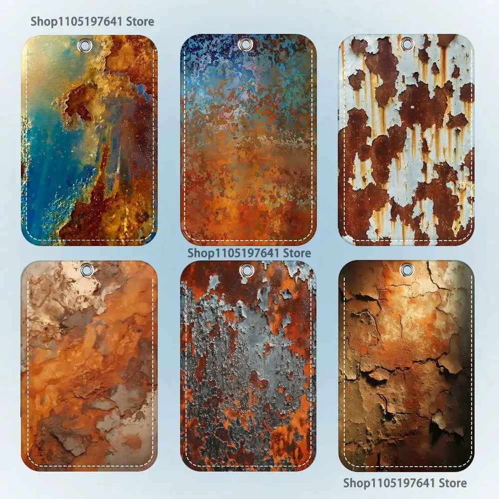 

Retro industrial rust Holder Keychain For Bank Business Work Card Holder Student Card Protective Case Bus Card