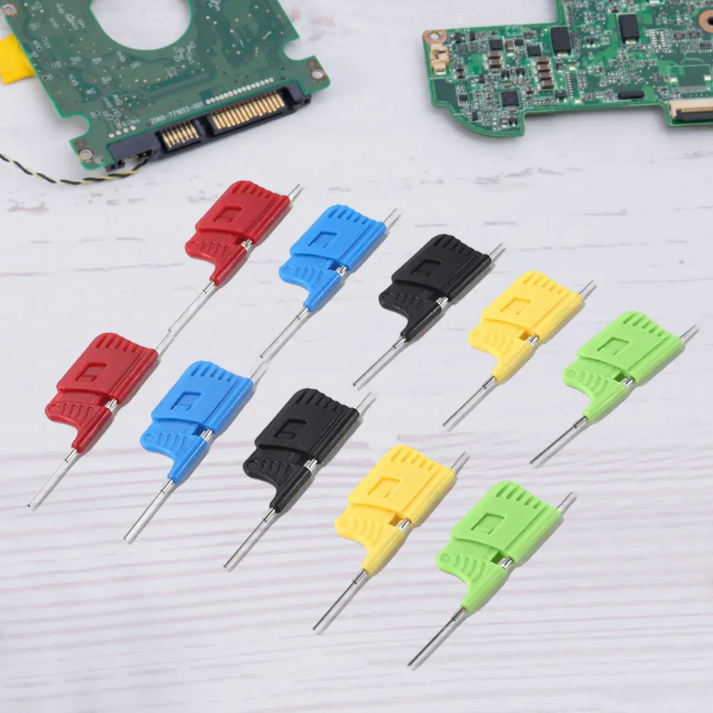 10 قطعة/المجموعة SDK08 مقاطع الاختبار مع أسلاك توصيل معزز SMD القابض 40 فولت IC اختبار هوك كليب 2A مقطع صغير جدا للاختبار الكهربائي