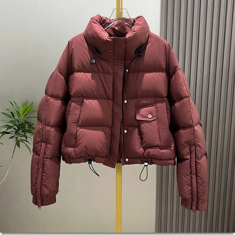 Autumn Winter Ladies Short Down Cotton Jacket Women Fashion Thickening Winter Outwear 2024 Female Stand Collar Puffer Tops Coat