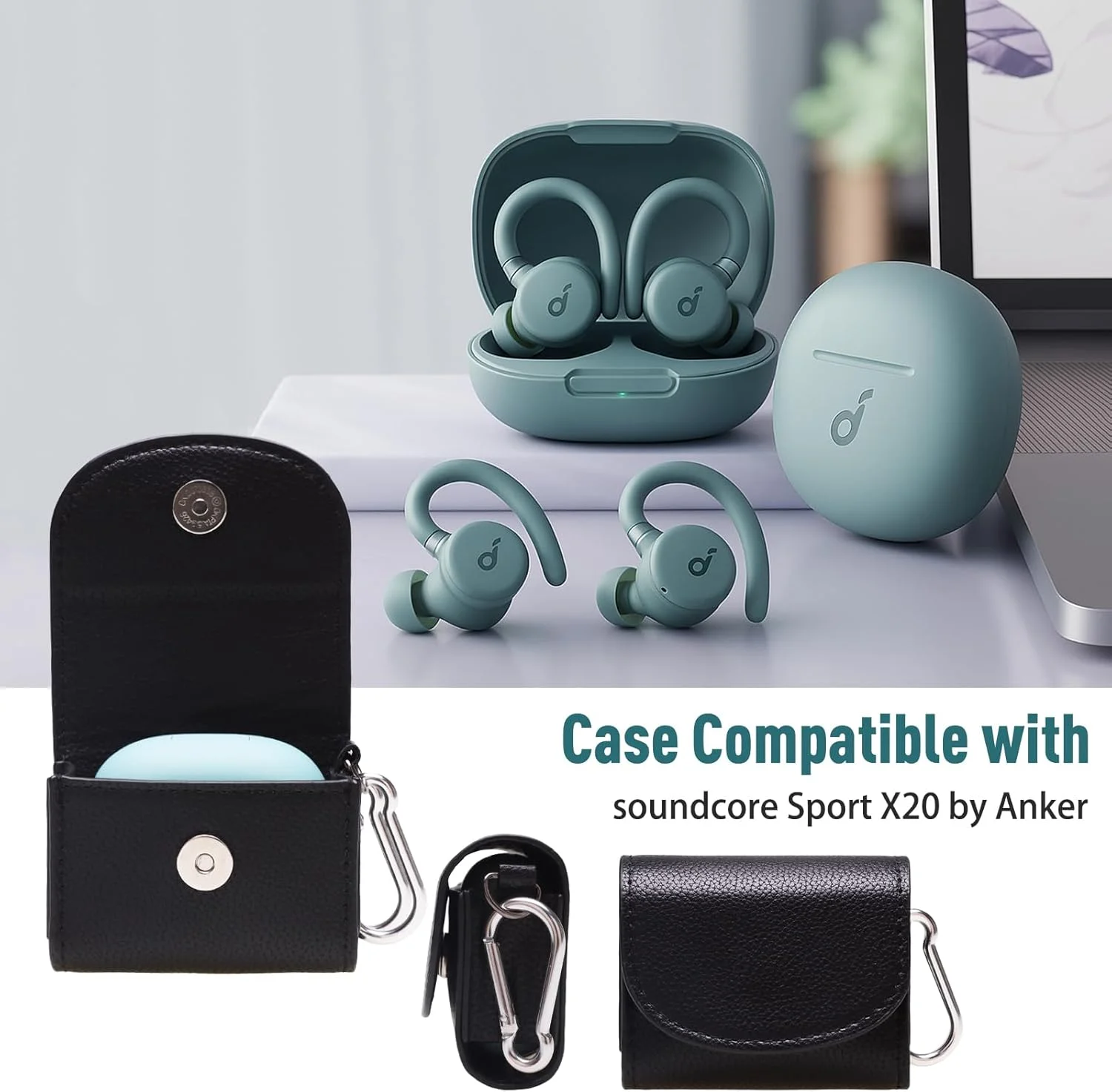 LTGEM Leather Case Compatible with Apple AirPods Pro 2 / AirPods 4/2 / Pro & Beats/EarFun Wireless Earbuds(PU Leather Case Only)