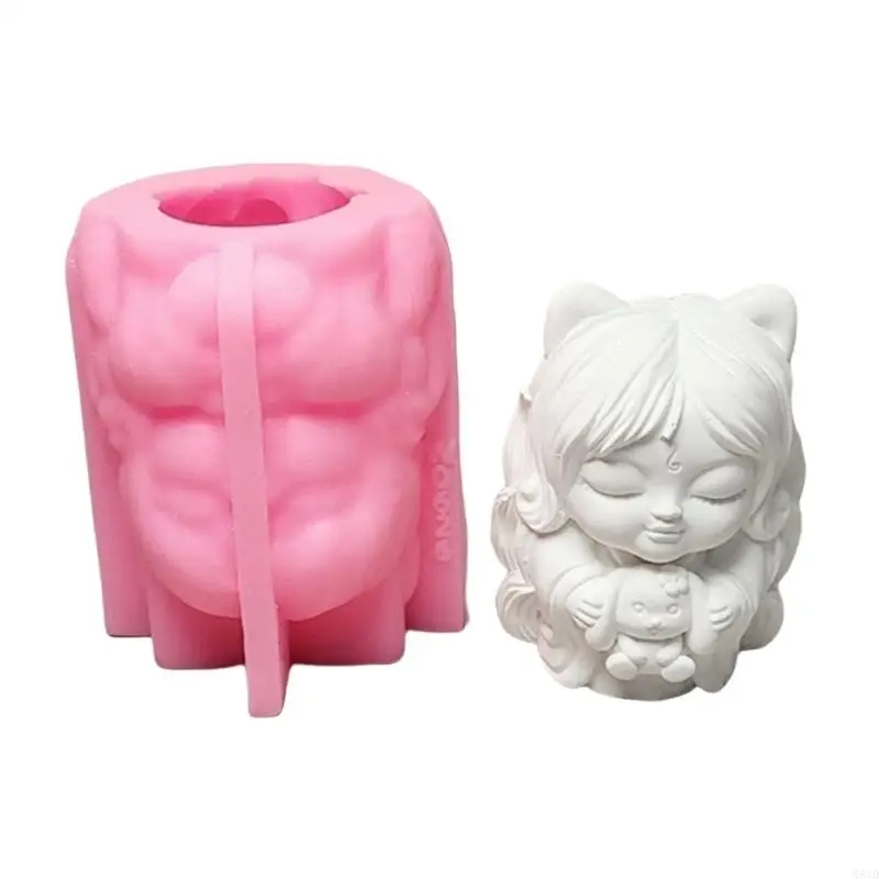 

Flexible Silicone Mold Nine Tailed Foxes Girl Shaped Decoration Mould Temperature Resistant Mould for Desktop Ornament