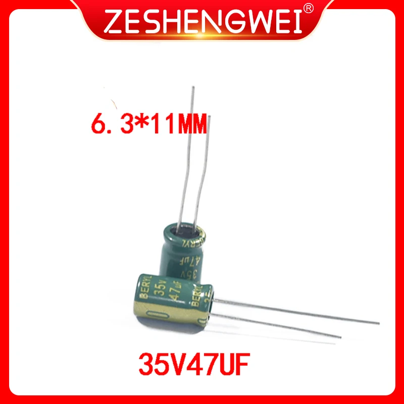 50PCSS 47UF 35V 105C 4.3X11mm Aluminum Electrolytic Capacitor 35V47UF Radial Lead