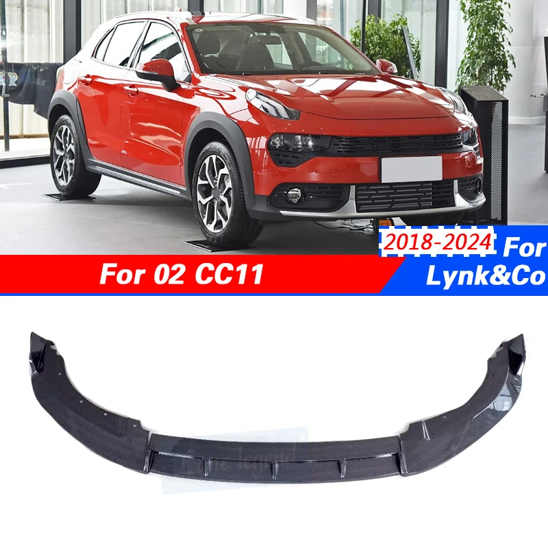 

New ABS Material Car Auto Parts Front Bumper Lip Spoiler Protector for Lynk & Co 02 CC11 2018-2024 SUV (Not for Hatchback)