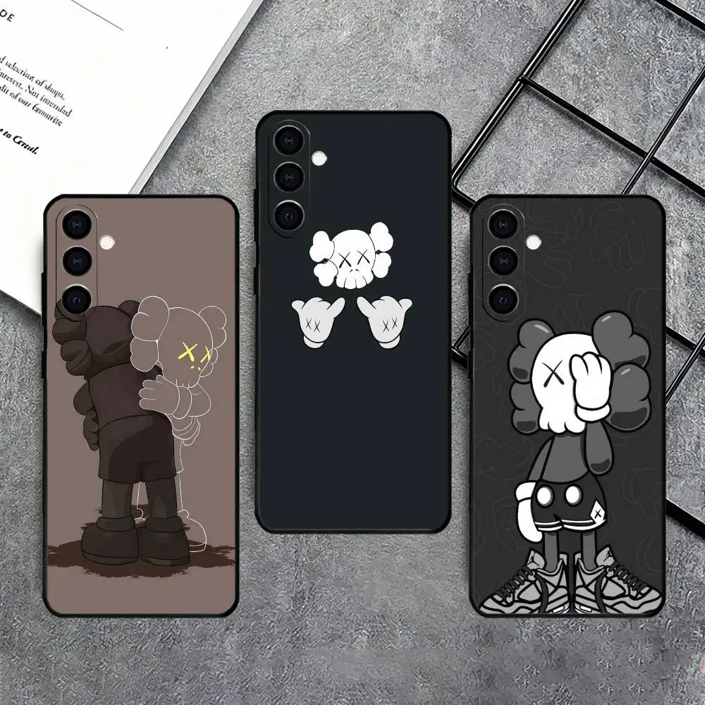 P-Pop Art Mixk K-KAWS Phone Case For Samsung Galaxy A73,A72,A71,A70,A53,A52,A51,Soft Silicone Black Cover