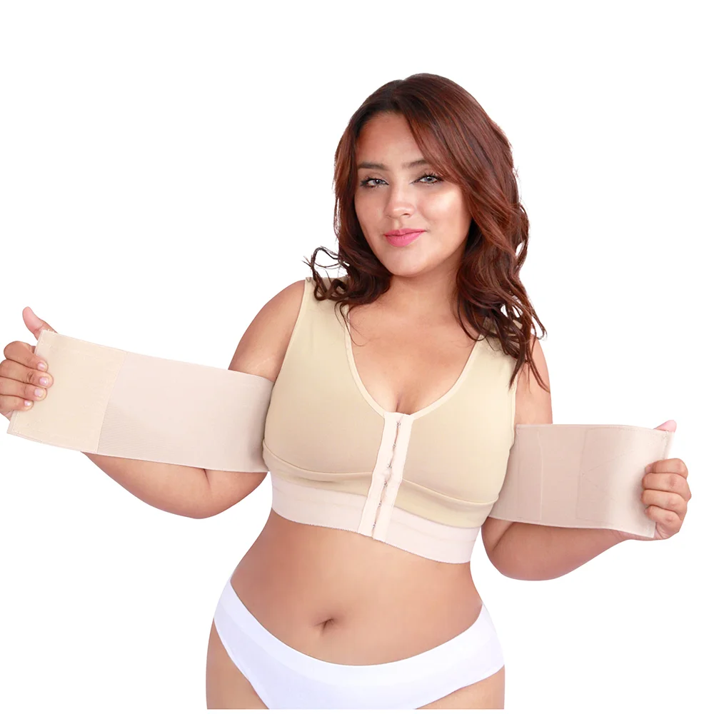 Fajas Women Post-Surgery Shapewear Front Closure Bra Compression Posture Corrector Crop Top with Breast Support Corset Underwear