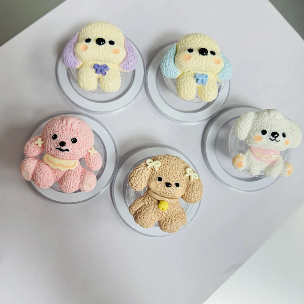 

Корейский милый 3D чехол-держатель для щенка, чехол для телефона Magsafe Griptok, держатель для телефона, подставка для кольца на палец, поддержка iPhone Girl Brack